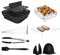 Air Fryer Accessories 8 pcs Set - Square Airfryer Silicone Liners, Rack, Skewer, Tongs & Oven Mitts for 10 Inch Fryers, Easy use with Cosori & Ninja- by HappiNest