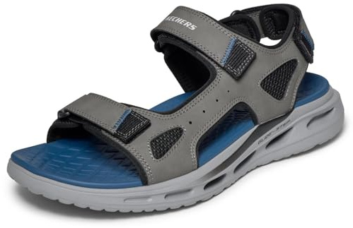 Skechers ORVAN SD Sandalo da Uomo, Colore Antracite/Sintetico/Nylon, Taglia 40