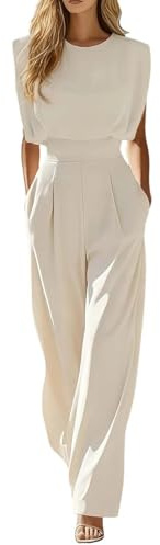 Dasongff Combinaison Femme Chic Col V Jambes Larges avec Poches Jumpsuit Manches Chauve Souris Fluide Combinaison Pantalon Élégante pour Travail Bureau Soirée Mariage