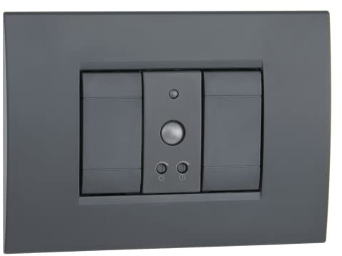 VEMER VE770700 SENS IR - Sensore di Movimento per Luci, Rilevatore Crepuscolare da Interno, Installazione su Scatola da Incasso 1 Modulo, Grigio Antracite