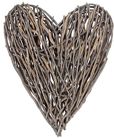 Red Hamper H178L Large Rustic Willow Heart Décor