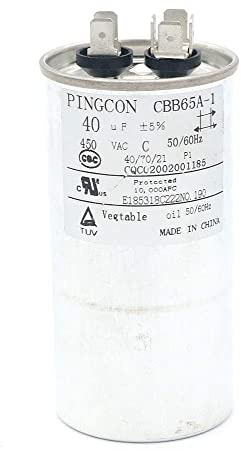 Fasizi Motor Condensador 40uF CBB65 para Aire Acondicionado 450VAC SH 40/70/21 50/60Hz