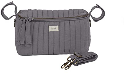 3 Sprouts - Borsa Passeggino Universale - Organizer per Passeggino, Borsa Carrozzina Neonato - Leggera e Versatile, Ideale per Neonati e Bambini - Grigio