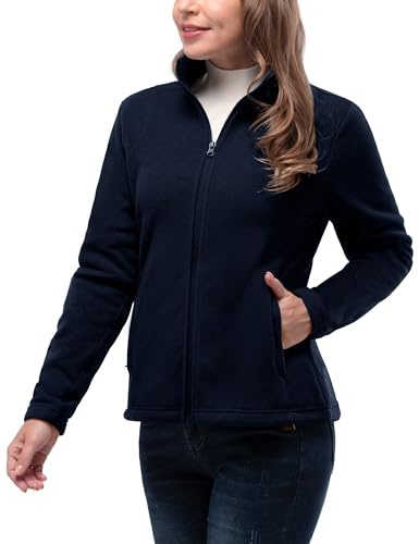 33,000ft Womens Fleece Jackets Ladies Lightweight Warm Full Zip Coat | Breathable, Microfleece, 4 Pockets, Stretch, Anti-pilling, Outerwear for Casual Running, Hiking, Walking, Outdoor Sport