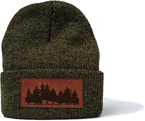 minifan Outdoor Strickmütze Herren & Damen : Woodland - Geschenk für Natur-Freund - Beanie Männer Frauen Mütze Wintermütze Wald Natur Klettern Holz Klima Outdoor Wandern (Antique Moss Green)