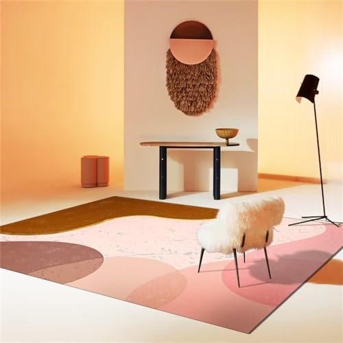 RUGMRZ Vardagsrumsmöbler flicka matta barnrum rosa mjuk sovrumsmatta i modern stil lättskött vävmatta 80 x 200 cm