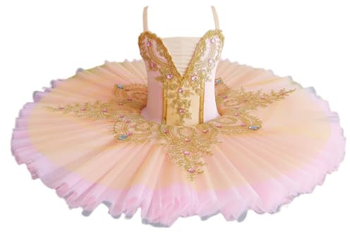 Masif Neue Ballett Tüll Kleid Professionelle Schwanensee Ballerina Pfannkuchen Tutu Erwachsene Kind Ballett Kleid Kinder Tanz Kostüm Frauen,Orange,150