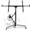 Ikodm Lève-plaque pliable XXL pour plaques de plâtre, hauteur de travail de 132 à 335 cm, hauteur de travail réglable en hauteur, largeur maximale 294 cm, charge maximale 68 kg, 3 roues, noir