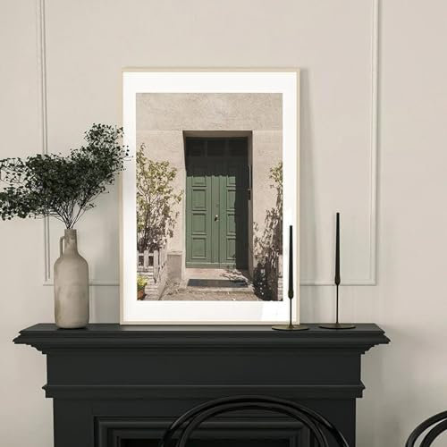 Modernes Leinwandgemälde, Druck, nordische Stadtlandschaft, Kunst, Poster, minimalistischer grüner Olivenbaum, Bilder, Wohnzimmer, Heimdekoration, 35 x 50 cm, rahmenlos