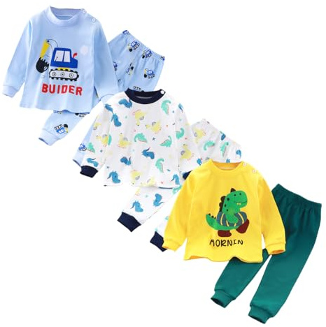 XM-Amigo Ragazzi 3 Set da 6 Pezzi Strati Termici per Bambini Top e Pantaloni Biancheria Intima Termica per Bambini e Ragazzi Biancheria Intima Lunga e Lunga Pigiama Intimo Termico