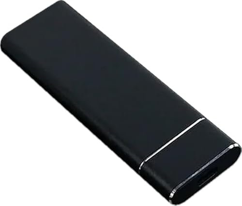 Unidad de estado sólido disco duro externo SSD de 1 TB, regalo adaptador OTG/Type-C para PC portátil (negro)