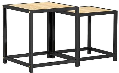 ULUYYUC Bistrotisch Balkontisch Beistelltisch Couch Blumenhocker - Beistelltische 2 STK. MDF Sonoma-Eiche für Schlafzimmer Balkon Garten Wohnbereich