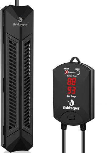 fishkeeper Chauffage Aquarium 300W avec Température Réglable, Affichage LCD Externe et Protection Contre la Surchauffe，Chauffe Eau Convient aux Aquariums d'eau Douce et d'eau de mer de 150L-300L