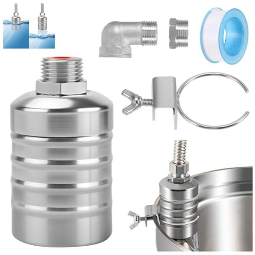 Schwimmerventil 1/2 oder 3/4 Automatisches Wasserstandskontrollventil, 304 Edelstahl Automatisches Befüllen Schwimmerventil für Wassertank Pool, Viehtränke, Destilliergerät