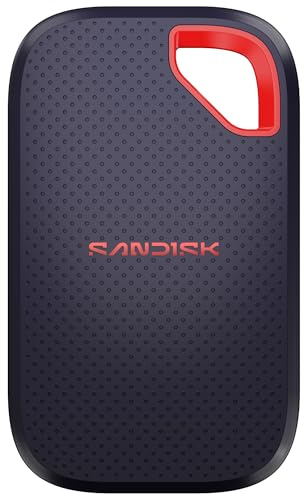 SANDISK 1TB Extreme Portable SSD (New Model) - up to 2000MB/s Transfer speeds, USB Type-C connectivity, Reliable Durability - Black - SDSSDE70-1T00-G25