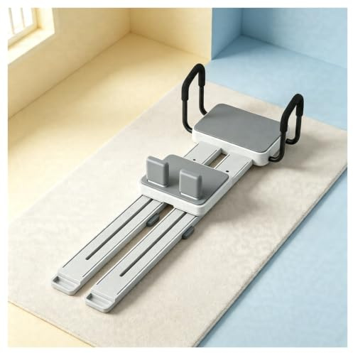 Pilatesbräda för hemmaträning – Mångsidig fitnessmaskin | 5-i-1 magplanka, skimaskin, armhävningar, Pilates, benpress, 54 dB tyst, 20 halkskydd, 8 kg, 174×55×35 cm