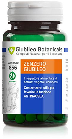 Integratore 100% naturale con ZENZERO (funzione antinausea) e con MELISSA (rilassante per viaggi o digestione) 50 Capsule.