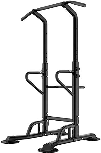SDHYL Torre Entrenamiento Dip Station Power Tower Estación de Fondos Dominadas Entrenamiento de Fuerza Abdominal Flexiones Altura Ajustable para Gimnasio En Casa