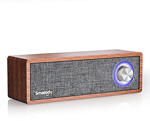 Smalody Wood Retro Bluetooth Speaker, Portable Mini Wireless Bluetooth Speakers, Vintage Wooden Speaker for Room Decoration, Perfect for Cafes, Restaurants, Vintage Coth Stores, Bedroom etc
