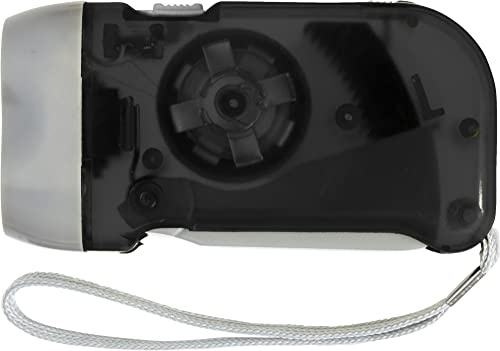 noTrash2003 Batterielose LED Dynamo Taschenlampe Dynamoleuchte und 2 Starke LEDs für Camping, Garage, Notfall, Stromausfall, in 4 Farben (Schwarz)