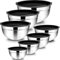 Homikit Rührschüssel Set, Edelstahl Schüssel 7er set, Salatschüssel mit Luftdichtem Deckel zum Kochen/Backen/Servieren, Stapelbar & Spülmaschinenfest, 6,5/4,5/2,7/2,5/1,5/1,2/0.7L, Schwarz