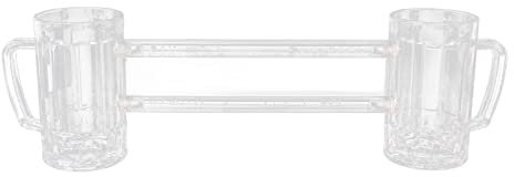 Bicchiere da Birra Doppio Congiunto, Boccali da Birra Congelabili in Acrilico Resistente Alle Gocce da 430 Ml con Manici, Tazza da Birra Trasparente Addensata per Bar, KTV, Competizione di Giochi