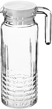 Galicja Falco - Jarra de Vidrio Con Tapa para Agua y Jugo, 1 Litro