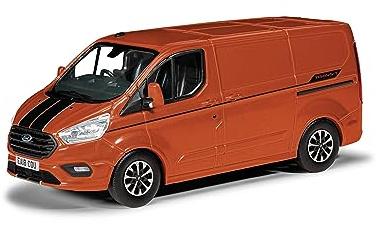 Corgi Diecast Model Cars - VA15101 Ford Transit Custom Sport - Orange Glow - Men & Women Souvenir Gifts from UK - Small Die Cast Toy Car Models for Ages 14+, Gift for Motor Enthusiasts