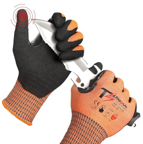 Highest Level Cut Resistant Gloves, ANSI A9 Cut Proof Work Gloves Men&Women Heavy Duty, Working Gloves Touch-Screen Compatible, Durable Cutting Gloves for Fishing, Woodworking, Gardening (M)