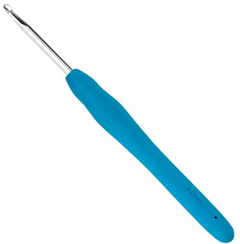 Totofy Häkelnadel 4 mm, Ergonomische Häkelnadeln Mit Weichen Griffen, crochet hook für Anfänge und Erfahrene Häkelliebhaber