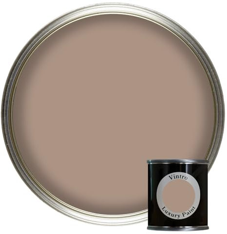 Vintro Paint | Luxury Matt Emulsion | Smooth Chalky Finish | Multi Surface Paint | for Walls, Ceilings, Wood and Metal | 125ml (Light Brown - Cafe au Lait)