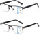 Missfive 2 Pack Gleitsichtbrille Herren Gleitsicht Lesebrille Metall Multifokale Blaulichtfilter Halbrahmen Nahkomfort-Brillen Mit Federscharniere (Schwarz&Gunmetal, Nähe-Mittlere Entfernung, 2.5x)