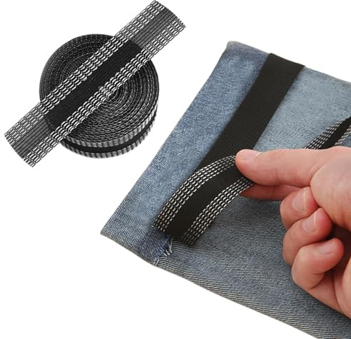 1 rollo de 10M de cinta adhesiva autoadhesiva para pantalones, cinta de dobladillo termoadhesiva, lavable, cinta de planchar sencilla, cinta de dobladillo práctica para coser y acortar sin máquina de