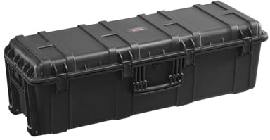 VEVOR Étui rigide résistant aux intempéries, étui de protection robuste avec 3 poignées, mallette rigide étanche avec 6 clips, 6 trous pour cadenas et mousse insérée pour gros équipements, 155 L, noir