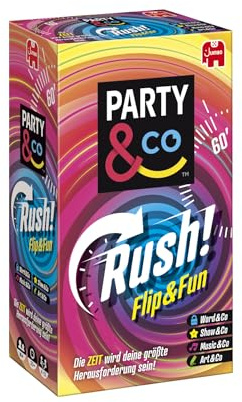Party & Co. Rush – Lustiges Brettspiel für Erwachsene, Kartenspiel, ab 16 Jahren, 2–10 Spieler