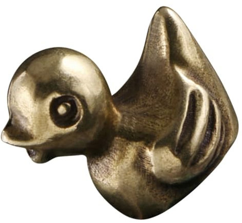 Abaodam Figurine Laiton de Canard Sculpture Adorable pour Décoration de Maison Bureau Table de Thé Élément de Décor Joueur pour Salon et Chambre
