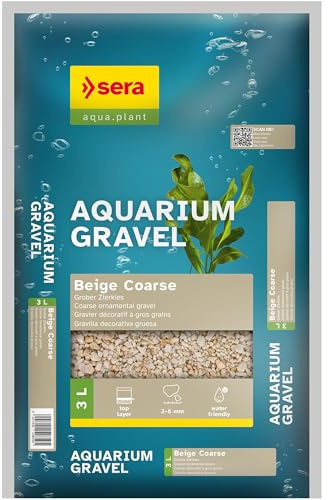 SERA Aquarium Gravel Beige Coarse 3 L | Sustrat pour Aquariums d’Eau Douce| pour Poissons, Silures et Crevettes | Aspect Naturel