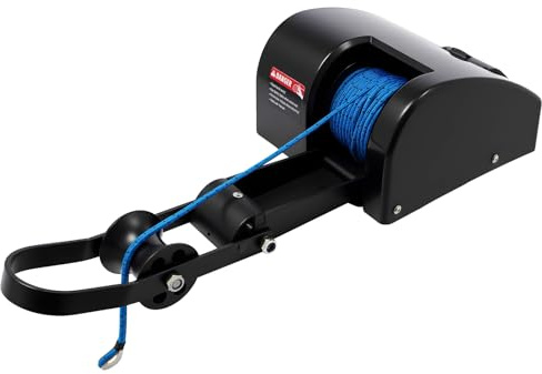 35 lbs Electric Boat Anchor Winch 12V Marine Saltwater - Windlass Kit with Wireless Remote & 100ft Braided Rope for Boats up to 24ft, Black