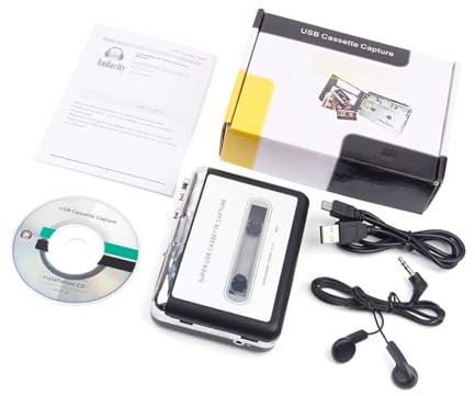 PLCPDM Compatto USB Powereds Cassette a Convertitore Digitale Cassette a MP3 Adattatori Semplici Controlli per Uso Domestico e Viaggio Digitalizzatore Nastro Portatile
