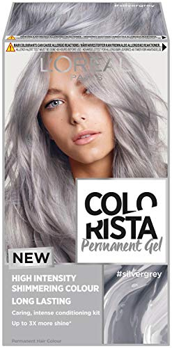 L'Oréal Paris Colorista Permanent Gel Hair Dye, Long-Lasting and Vibrant At-Home Hair Colour, High-Intensity Hues with Up to 3x More Shine, Colour: Silver Grey