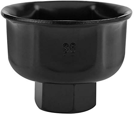 Akozon Ölfilterkappen, 36mm 3/8inch Auto Ölfilterschlüssel Socket Drive Remover Tool für X5 A6L A8L
