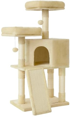 Feandrea Árbol de Gatos, Torre para Gatos, 115 cm, Beige PCT141M01