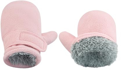 SEYUFN Mitaines d'hiver pour Bébé Doublure en Molleton pour Tout-Petits Garçons Gants Chauds Et Doux pour Bébés Filles Mitaines Réglables en Plein Air (Rose, M)