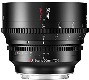 7artisans 50 mm T2.0 Lente de gran apertura de formato completo para cine, enfoque manual, baja distorsión, cámaras sin espejo, compatible con Sony E Mount