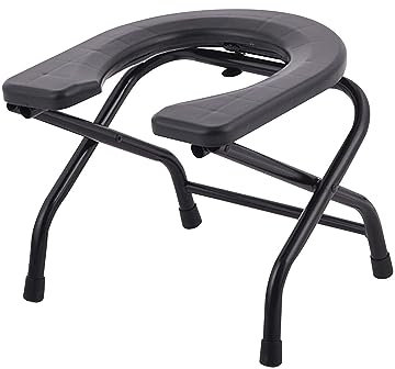 Colcolo Folding Toilet Seat Elderly Squat Toilet Seat Shower Chair Comfortable Washable Commodes Chair Toilet Chair Seat for Bathroom Adults Seniors, Height 30cm