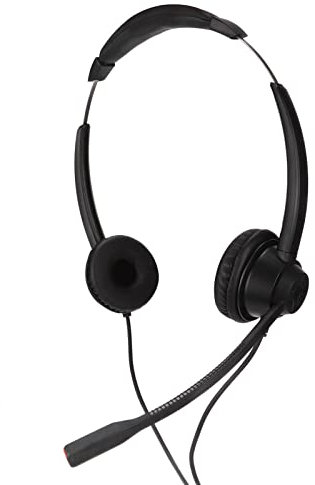 Auriculares de Teléfono de Centro de Llamadas de Doble Oído, Auriculares de Teléfono con Cable RJ9 Jack con Micrófono con Cancelación de Ruido, para Negocios, Servicio Al