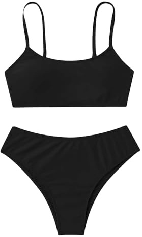 Xiaojiu Maillot De Bain Fille Bikini Short De Bain Ensemble,Maillots De Bain Fille Maillot De Bain Jupe Maillot De Bain Bustier Soldes Ete 2024 Maillot De Bain Grande Taille R(Le Noir,11-13 Ans)