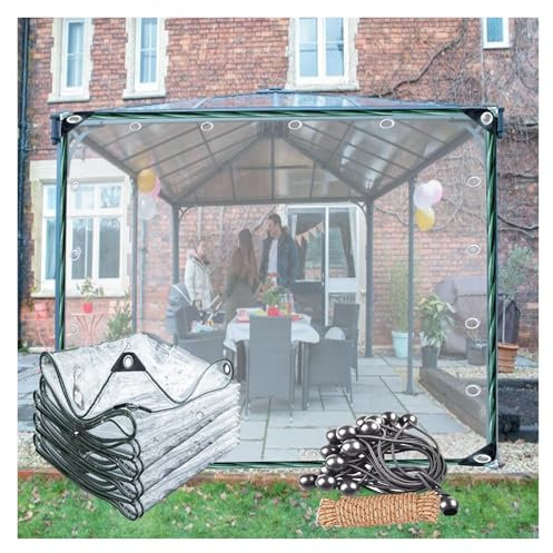 VXHCS Bâche en Vinyle Rideau de Bâche Transparent en PVC 0,3mm Rideaux Isolés pour Serre Rideau de Porte de Garage(2x3m)