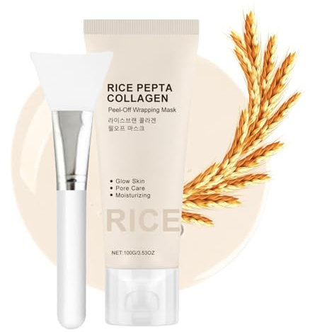 Rice Collagen Mask Overnight - Collagen Night Wrapping Mask - Korean Face Mask with Rice Extract,Soluble Co-llagen,Peptide - Co-llagen Overnight Peel-Off Mask - Korean Skincare Deep Hydration