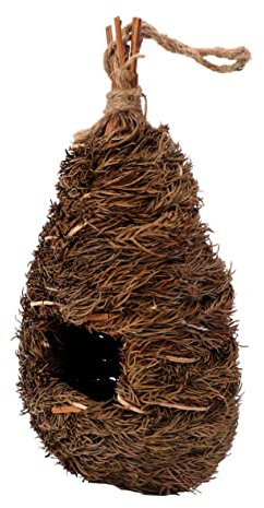 Sosoport Nichoir Tissé À La Main pour Petits Oiseaux Lieu De Vie Confortable Vert Foncé